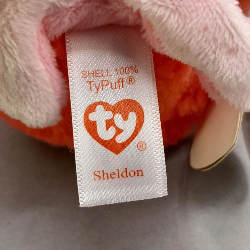 Ty Beanie Balls Sheldon Octopus Orange Pink Plush Stuffed Animal Weighted 4 inch